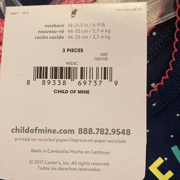 Newborn Girls 3 pack Onesie Set - Picture 5 of 5